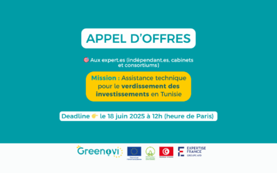 Appel d’offres pour une assistance technique au verdissement des investissements en Tunisie